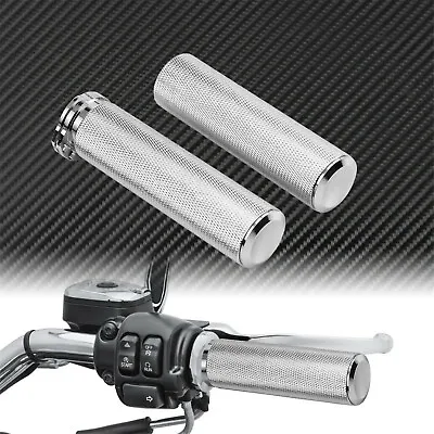 1 Inch Motorcycle Hand Grips Chrome  Handlebar Grips Fit For Harley Touring Dyna • $33.99