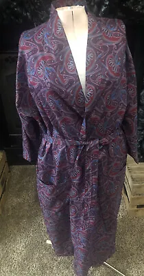 Bill Blass Robe Vintage Paisley Belted One Size Retro Loungewear Smoking Jacket • $39