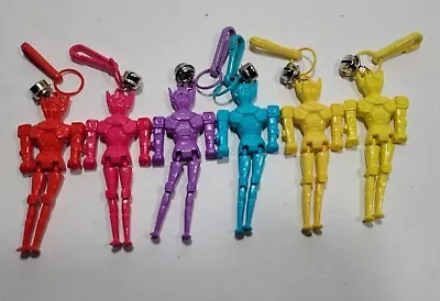 Vintage 1980s Plastic Clip On Bell Charm -  Alien Robot --  Choose Color • $12.74