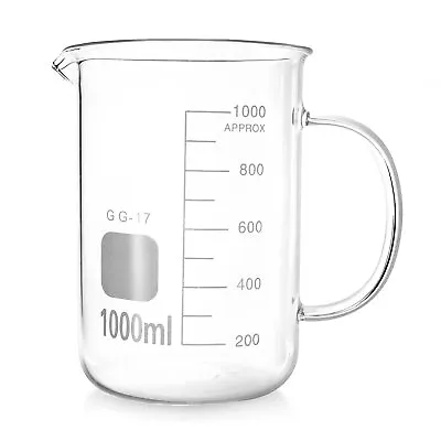 QWORK Beaker With Handle 1000ml/33.81oz Measuring Cup Borosilicate GlassBeake • $25.95