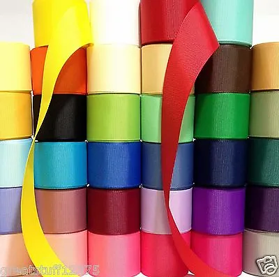 $18.95 • Buy Grosgrain Ribbon 1.5  Wholesale 34 Yards LOT Solid 1 Yard Per Color BULK USA 