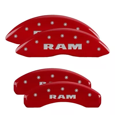 MGP Caliper Covers Red Silver RAM For 2019-2019 Ram 1500 Classic / 2011-2018 • $299