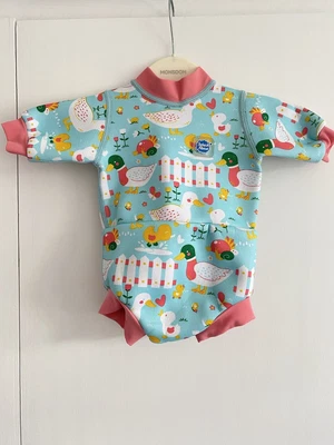 £12.99 • Buy Splash About Happy Nappy Wetsuit Small 0-3 Months Ducks Blue Pink GC