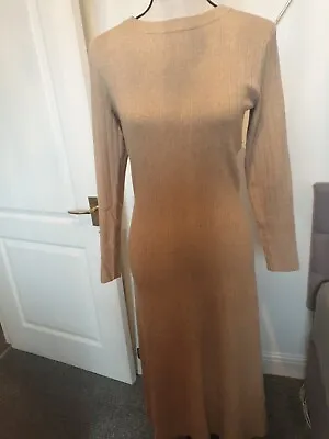 Marks And Spencer Size 12 Midi Jumper Dress BNWT Beige Neutral • £11