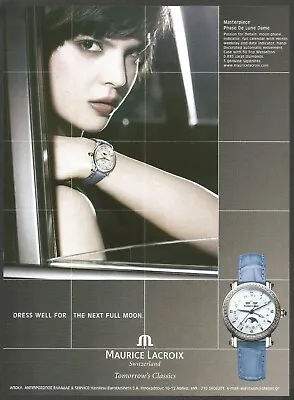 MAURICE LACROIX Phase De Lune Dame - Moon Phase Indicator-2006 Print Ad • $8.95