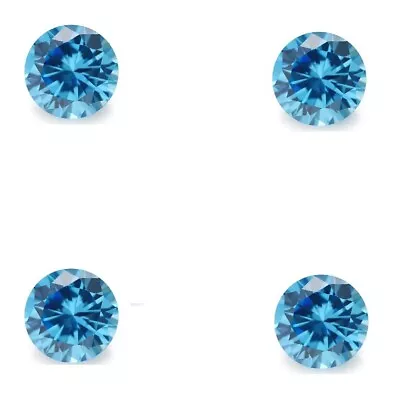 Certified Loose Lab Grown Blue Diamond 2 Mm VS2 Clarity  4 Pcs Lot • $120