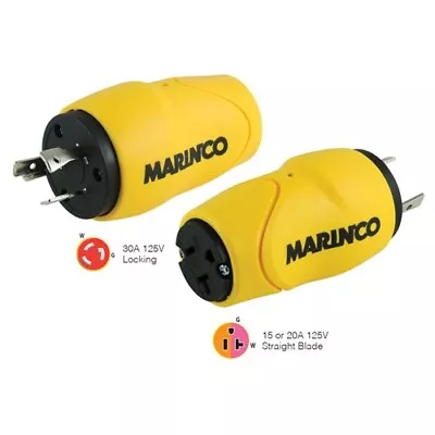 Marinco Straight Adapter 30A Male - 15A Female S30-15 • $46.07