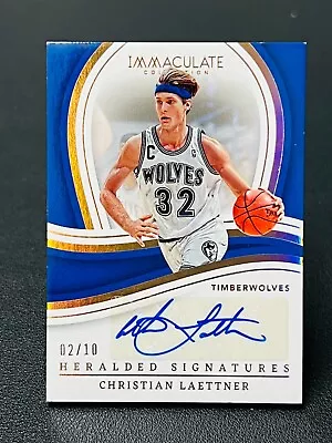 2022-23 Panini Immaculate Christian Laettner Heralded Signatures Auto Gold 02/10 • $0.99