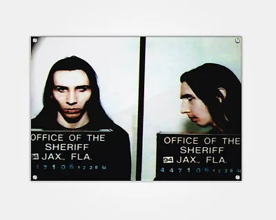 Marilyn Manson Wood Print 24 X15  | Celebrity Mugshot Booking Photo Pop Art  • $59.95