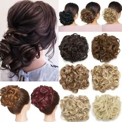 Large Comb In On Elastic Scrunchie Hair Bun Peice Comb Clip In Hair Extensions J • £12.20