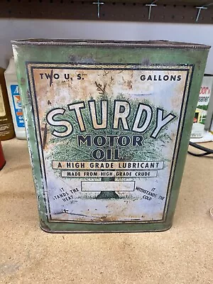 Vintage Sturdy Motor Oil SOCONY 2 Gallon Empty Can • $99.99