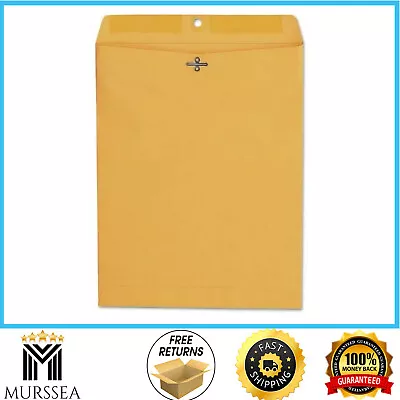 100 Pcs CLASP ENVELOPES 10x13 28lb Kraft Shipping Mailing Gummed Business Manila • $20.18