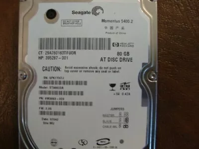 **For Parts Only** Seagate ST98823A 9W3883-020 FW:3.05 80gb IDE 2.5  HDD • $18.81