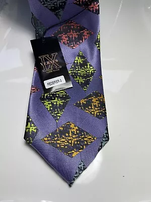 Nwt Verse 9 Multi Color Geometric Style Print Silk Designs Neck Tie & Hanky • $24.99