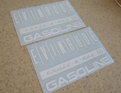 Evinrude Crus-A-Day Vintage 6 Gal Tank Decal 2-PAK FREE SHIP + Free Fish Decal! • $12