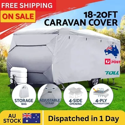 Caravan L Cover Heavy Duty 18-20ft 4Layer Waterproof Campervan Camper Pop Top UV • $164.44