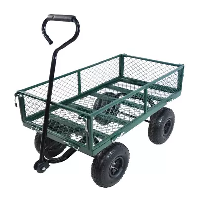 37  Garden Cart Trucks Yard Dump Wagon Cart Lawn Utility Cart Heavy DutyGreen • $75.99