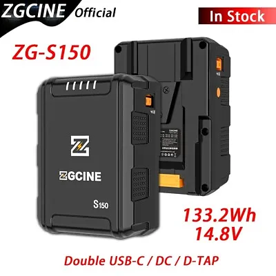 $125 • Buy ZGCINE S150 133.2Wh V-Mount 14.8V Li-ion Battery PD Fast Charging V-Lock USB