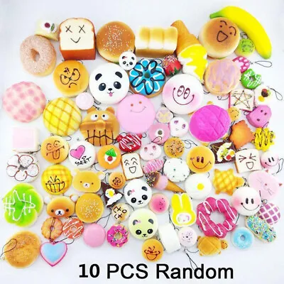 $18.95 • Buy 10Pcs Jumbo Medium Mini Random Squishy Panda/Bread/Cake/Buns/Donut Skateboard