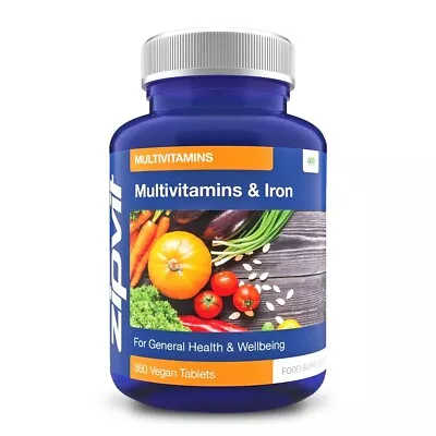 Zipvit Essential Multivitamins & Iron Vitamin C D & Iron 360 Vegan Tablets • £14