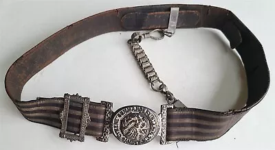 1890s CYRENE COMMANDERY CAMDEN NJ MASONIC UNIFORM BELT W/ SWORD CHAIN ANTIQUE • $99.99