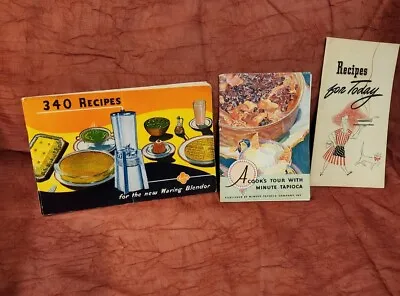 3 Vintage Cookbooks: WWII Rationing General Foods 1943 Waring Blender 1947 + 1 • $29
