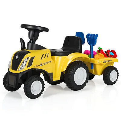 £49.99 • Buy Kids Ride On Tractor And Trailer Children Sliding Toy Car Scooter Light Sounds