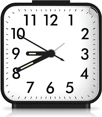$27.20 • Buy AMIR Analog Alarm Clock, Silent Non Ticking Small Clock, Travel Alarm Clock