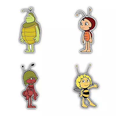 Maya The Bee Cartoon Set Of 4 Vinyl Sticker Decal - 5'' Longer Side ID:4 • $12.49