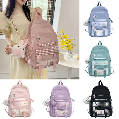 £11.99 • Buy Kawaii Backpack Japanese Cute JK Plaid High School Girl Student Shoulder Bookbag