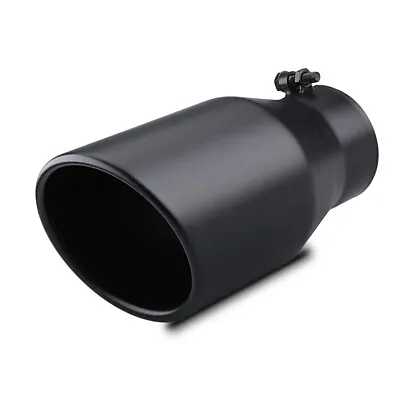 4  Inlet 6  Outlet Diesel Exhaust Tip 12  Overall Length Rolled Angle Cut SS • $41