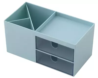 Desk Organizer Desk Storage Box Vanity Organizer Cosmetic Storage Organizer Blue • $20.99