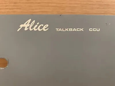 Alice Air2000 Talkback Comms Panel CCU Broadcast Radio Studio Similar To Sonifex • £25