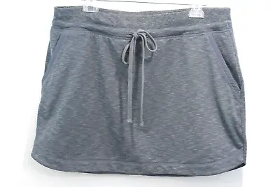Athleta Tennis Golf Athleisure Skirt Size L Blue Drawstring Elastic Waist Pocket • $16