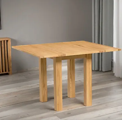 Small Oak Kitchen Folding Dining Table | Wooden Extending Dinner Table • £269.99