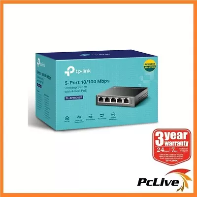 NEW TP-LINK TL-SF1005LP 5 Port 100Mbps Desktop Ethernet Switch With 4 Port PoE+ • $68.80