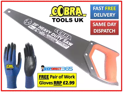 Cobra 500mm / 20  Hand Saw Wood Carpentry 8 TPI Sharp Point Hardpoint NEW 23-21 • £7.99