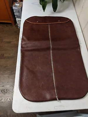 VTG  Leather Garment Suit Bag Carrier Travel Luggage Wardrobe With Pocket • $50