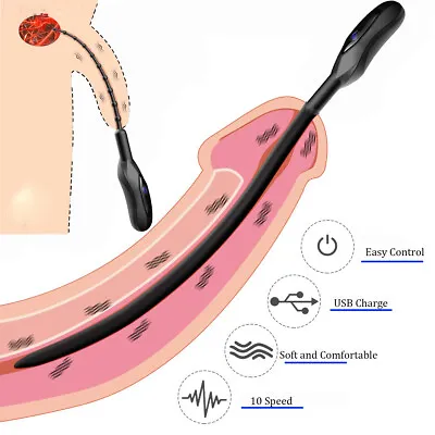 Male Electric Penis Urethral Plug Dilator Strecehr Enhancing Sounding Reusable • $15.99
