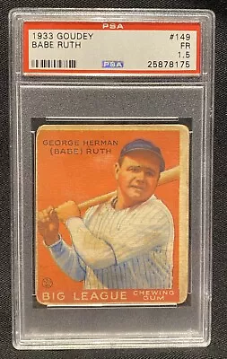 1933 Goudey #149 Babe Ruth - Psa 1.5 • $6450