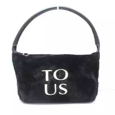 Auth TOUS - Black White Fake Fur Leather Shoulder Bag • $88
