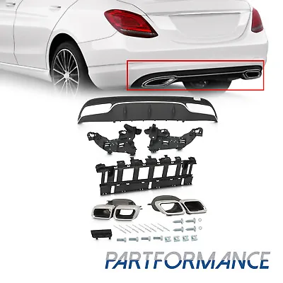 Rear Diffuser Lip For Mercedes Benz W205 C300 C350 C63 Style AMG-Line 2015-2021 • $189.99