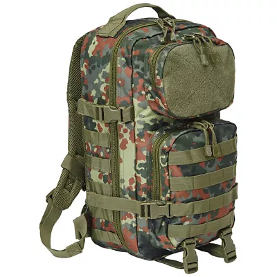 Brandit Us Cooper Patch Combat Backpack 25l Waterproof Day Pack Flecktarn Camo • £41.95