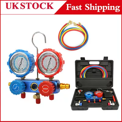 Air Conditioning AC Diagnostic A/C Manifold Gauge Tool Kit Refrigeration Set UK • £31.57