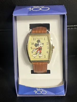 Accutime Micky Mouse Watch Disney 100 - New In Unopened Box Brown Watch Band • $25