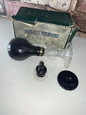 Vintage Antique Medical Breast Reliever Equipment Milk Sucker Pump • £49.99