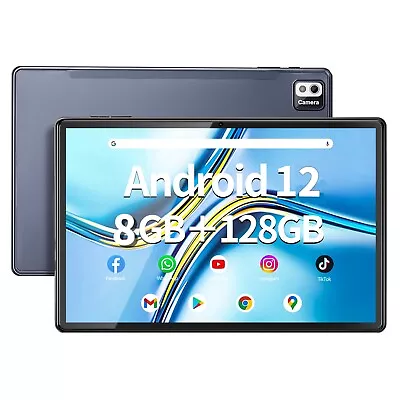 SGIN Android 12 Tablet 8GB RAM 128GB ROM 10.1 Octa-Core 2.0Ghz 2MP 8MP Camera • $82.58