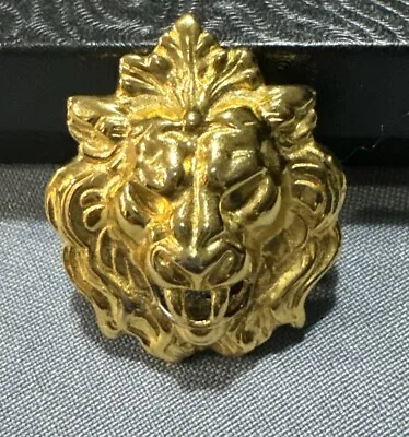 Vintage Goldtone Lion Head Brooch  Beautiful 1 5/8” By 1 3/8 • $12