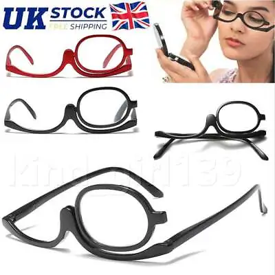 Wayfarer Makeup Make-up Magnifying Reading Flip Women Foldable Eyeglasses UK • £5.23