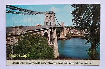 Postcard Used Menai Suspension Bridge Anglesey North Wales • £2.24